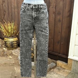 Black Orchid Jeans Joan Straight High Waist Size 26 Black Acid Wash Vintage Fit